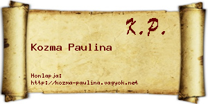 Kozma Paulina névjegykártya